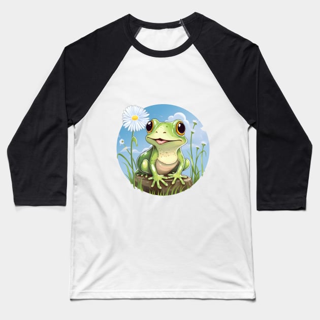 Frog Among The Dandelions Baseball T-Shirt by Blura